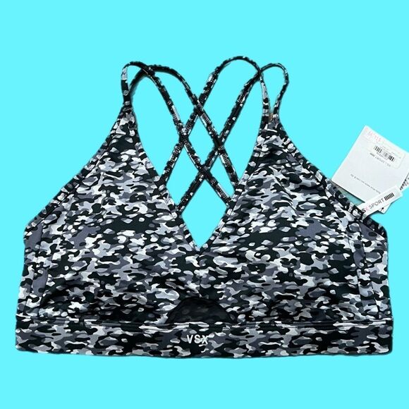 Victorias Secret Vsx Strappy back padded with removable padding sport bra L - Picture 1 of 4